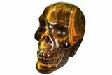 Polished Tiger's Eye Skull - Crystal Skull #111805-1